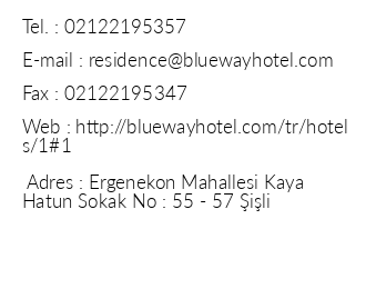 Blueway Hotel Residence iletiim bilgileri